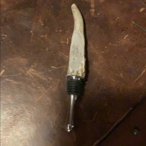 Hand carved antler bottle stopper
